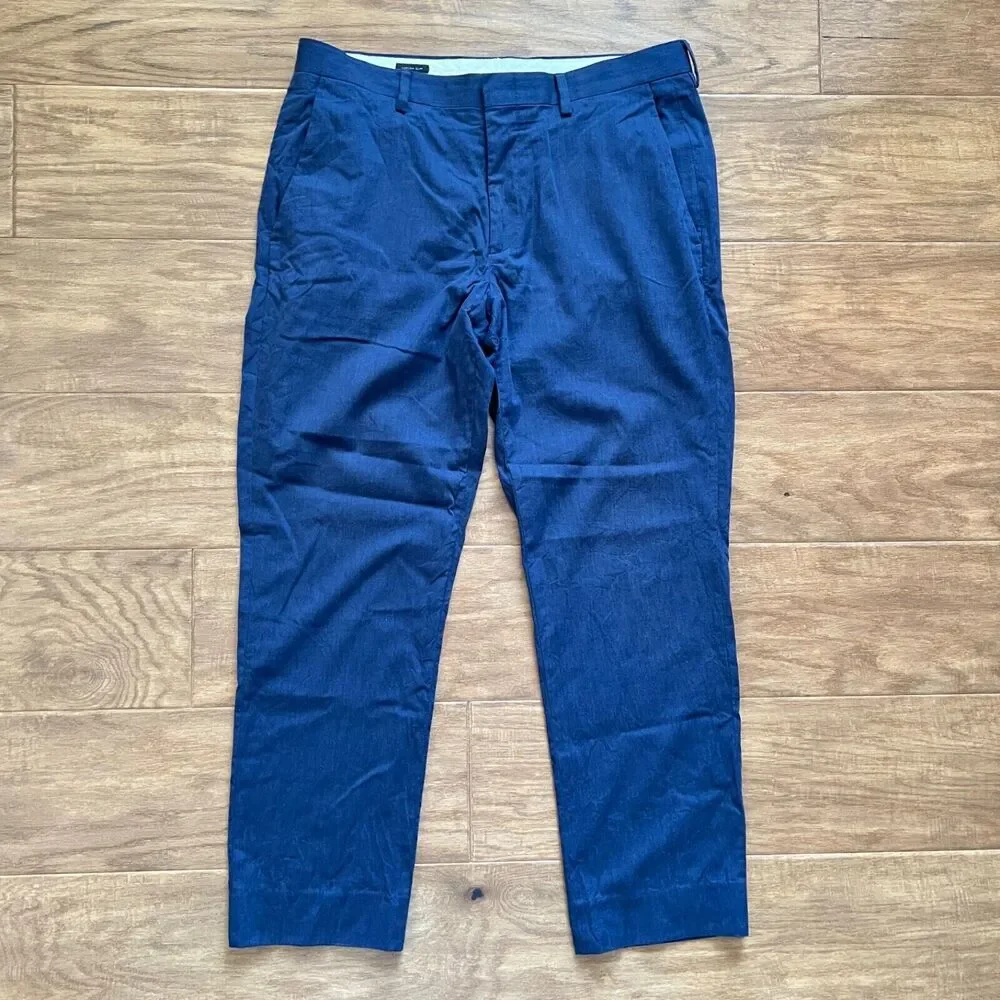 J.Crew Dress Pants Men's Size 31x32 Navy Blue Ludlow Slim Cotton Wool